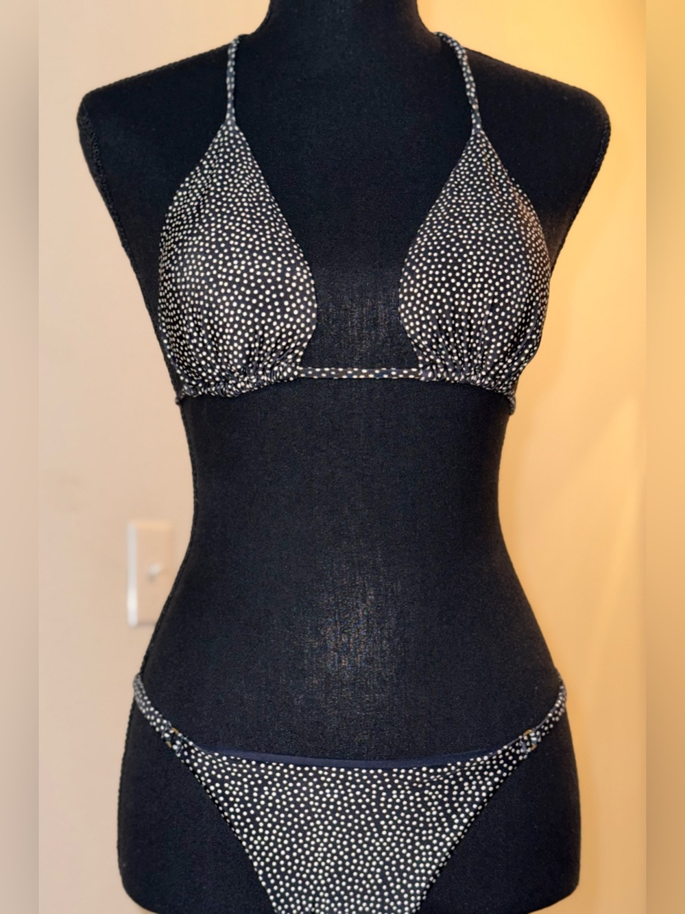 VIX Black & White Polka Dot Triangle Bikini